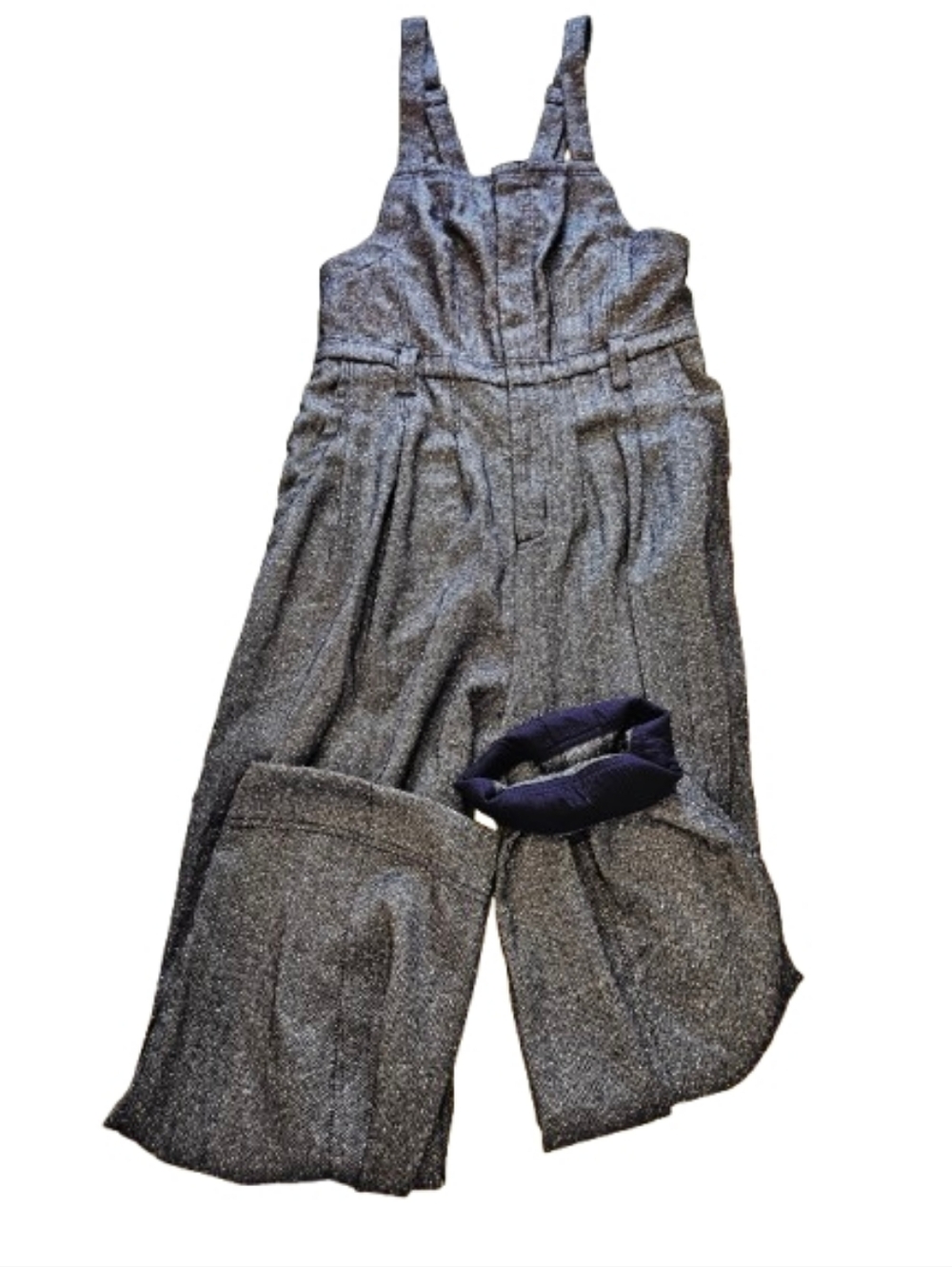 Free People Leonie Tweed Herringbone Overalls Jumpsuit Menswear One Piece XS - Picture 2 of 15